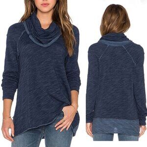 Free People Beach Cocoon Cowl Neck Pullover Sweater Size Small Blue